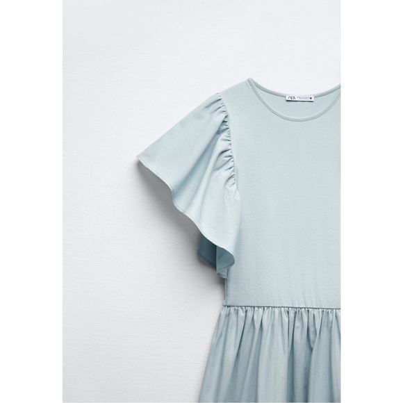 Zara Ruffled Sleeve Dress Light Green - Picture 6 of 6